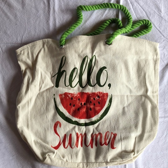Hello, Summer Cotton Zippered Reusable Tote - Picture 5 of 9